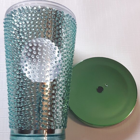 Starbucks Bling Mug Hobnail Green 16oz No Straw - Picture 1 of 3